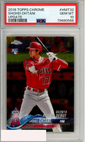 2018 TOPPS CHROME UPDATE SHOHEI OHTANI #HMT32 UPDATE PSA 10 RC