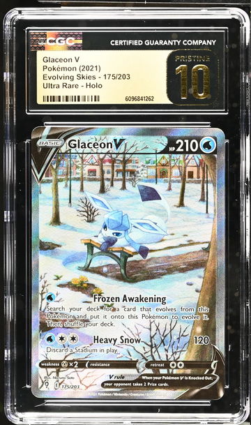 2021 Pokemon Evolving Skies Ultra Rare Glaceon V #175/203 Holo CGC Pristine 10