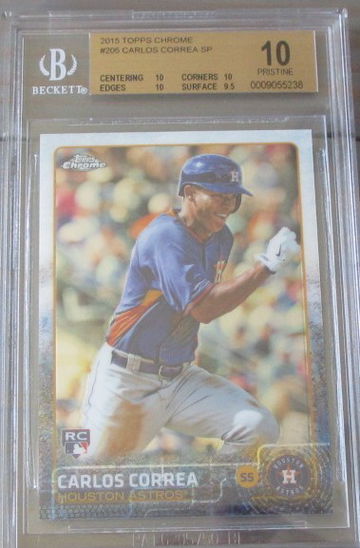 Carlos Correa SP RC 2015 Topps Chrome #205 BGS 10 Pristine