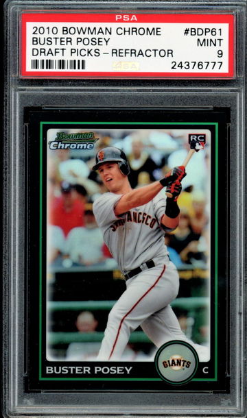 2010 Bowman Chrome Refractor BCP61 Buster Posey RC PSA 9  Pop Just 19 10 Higher