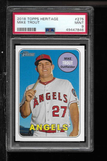 2018 TOPPS HERITAGE MIKE TROUT PSA 9