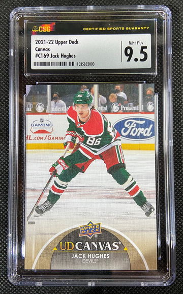 2021-22 Upper Deck Canvas Jack Hughes CSG 9.5 Low Pop!!