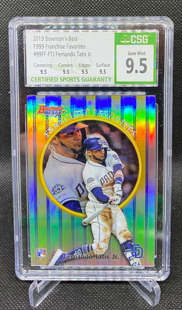 2019 Bowmans Best Fernando Tatis Jr. #99 Refractor Rc CSG 9.5 Gem Mint - True Gem Quad 9.5’s