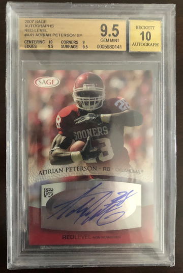 Adrian Peterson Rookie Auto 2007 Sage BGS 9.5 10