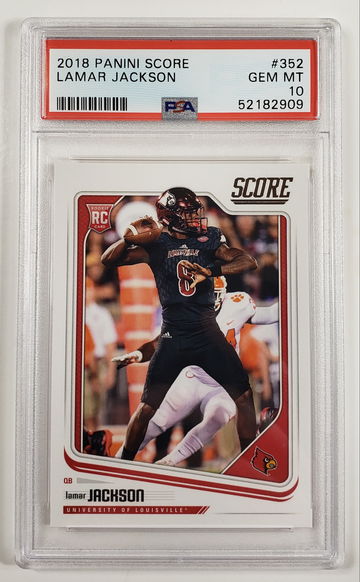 2018 Panini Score #352 LAMAR JACKSON - PSA 10