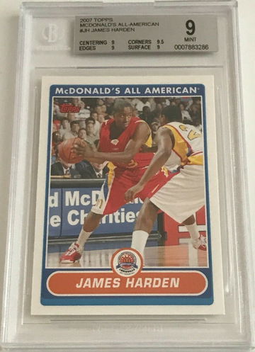 2007 Topps James Harden McDonalds All American BGS9
