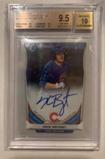 2014 Bowman chrome Kris Bryant auto BGS 9.5/10 true gem  