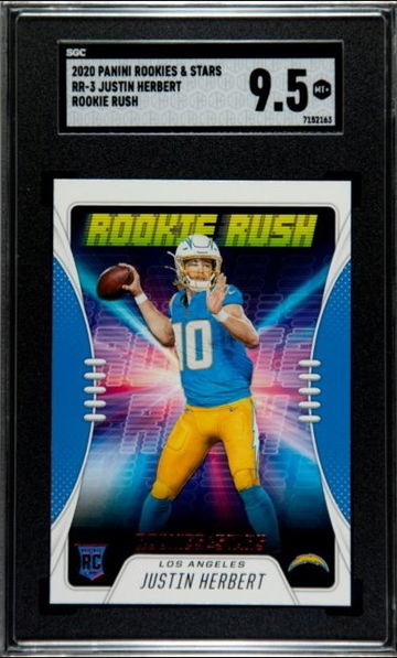 2020 Panini Rookies & Stars Justin Herbert #RR-3 rookie rush SGC 9.5