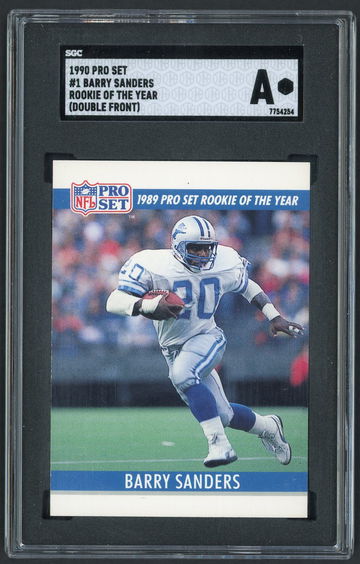 1990 Pro Set Barry Sanders Rookie of The Year SGC A