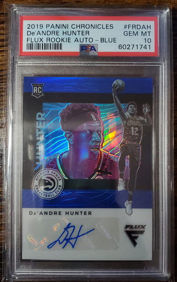 2019 Panini Chronicles #FRDAH RC DeAndre Hunter Flux Blue Auto #/25 PSA 10 GEM-MINT