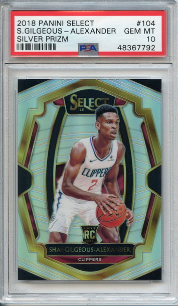 Shai Gilgeous Alexander Gilgeous-Alexander Select Silver Prizm PSA 10 NEP