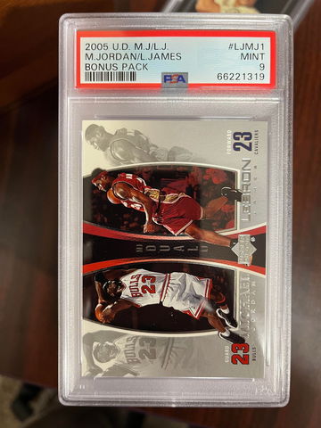 2005 UD MJ LJ Lebron James Michael Jordan BOnus Pack PSA 9