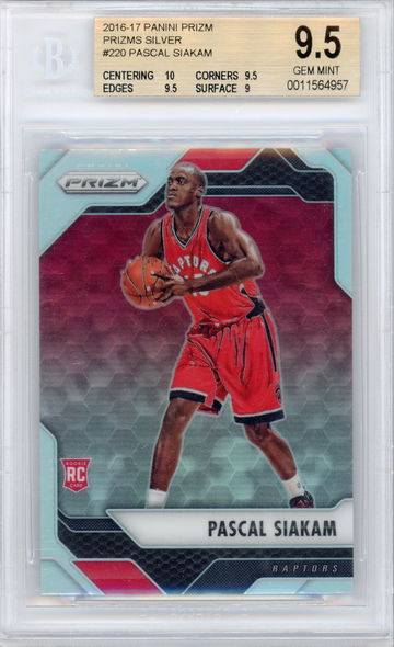 Pascal Siakam RC 2016-17 Panini Prizm Silver BGS 9.5#220 Rookie