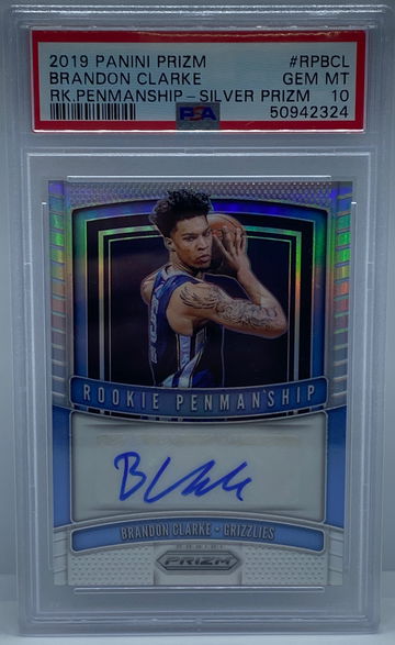 Brandon Clarke Rookie Penmanship Silver Prizm PSA 10