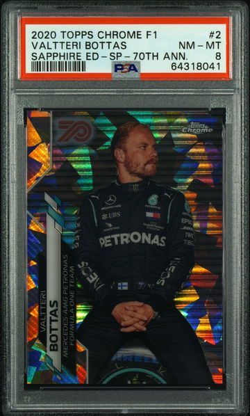 2020 Topps Chrome Sapphire F1 Valtteri Bottas 70th Anniversary Refractor  /70 SP IV Image Variation Formula 1 