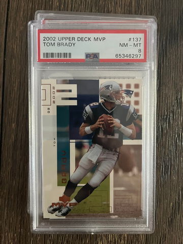 2002 Upper Deck MVP Tom Brady PSA 8