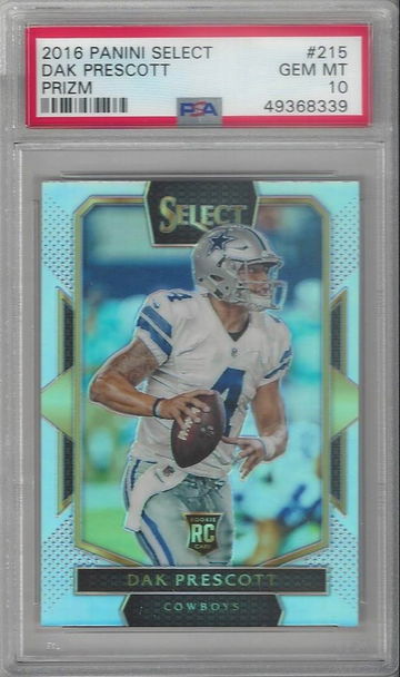 2016 Select DAK PRESCOTT Field Level Silver Prizm PSA 10