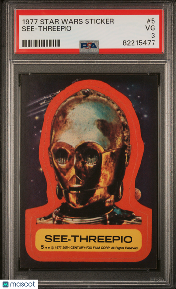 1977 Star Wars Stickers See-Threepio #5 PSA 3