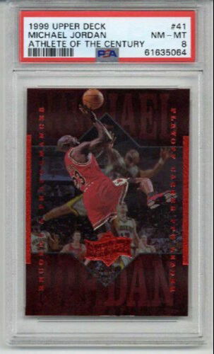 1999 UPPER DECK ATHLETE OF THE CENTURY #41 MICHAEL JORDAN CARD BULLS PSA 8