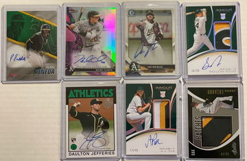 Oakland A’s 7 card auto and relic lot