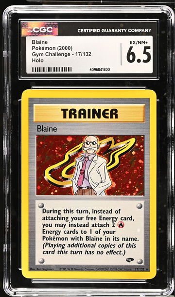 2000 Pokémon Gym Challenge Trainer Blaine #17/132 Holo CGC 6.5