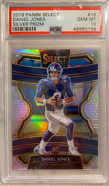 Daniel Jones panini select concourse silver Prizm RC psa 10 gem mint