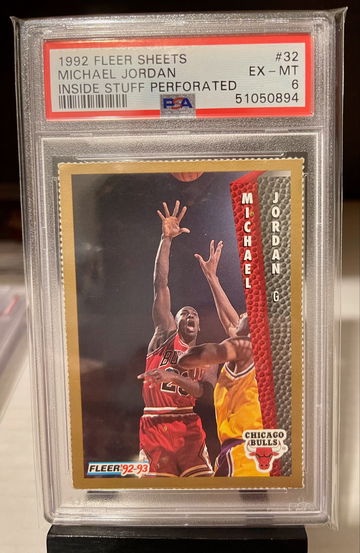 1992 Fleer Sheets Michael Jordan Inside Stuff PSA 6