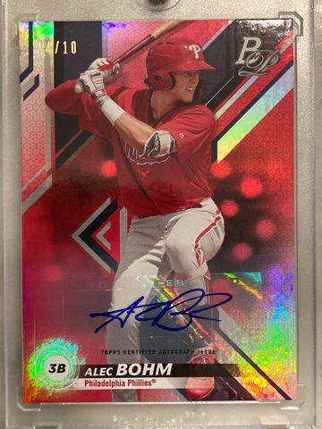 2019 Bowman Platinum Alec Bohm Red Auto 4/10