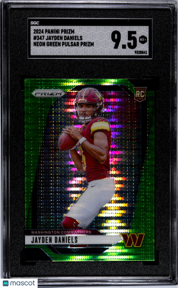 2024 Panini Prizm Jayden Daniels #347 Neon Green Pulsar SGC 9.5