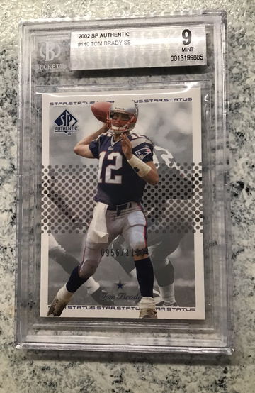 2002 SP Authentic #140 Tom Brady Star Status BGS 9 MINT