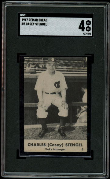 1947 Remar Bread #8 Casey Stengel Oakland Oaks Manager HOF SGC 4 VG-EX