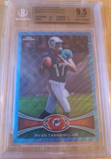 2012 Topps Chrome Ryan Tannehill Blue Wave Refractor