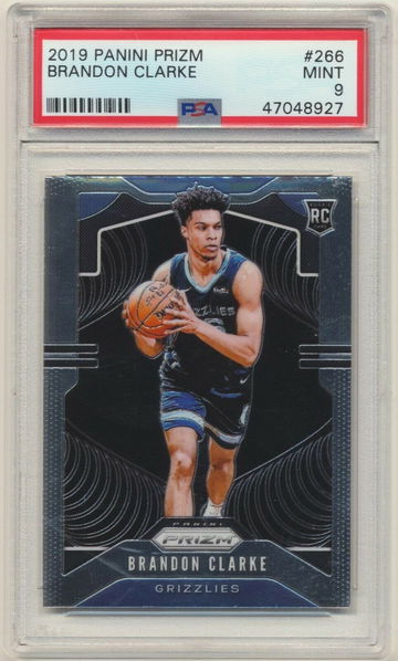 PSA 9 MINT! BRANDON CLARKE 2019 PANINI PRIZM BASE ROOKIE CARD GRIZZLIES RC #266
