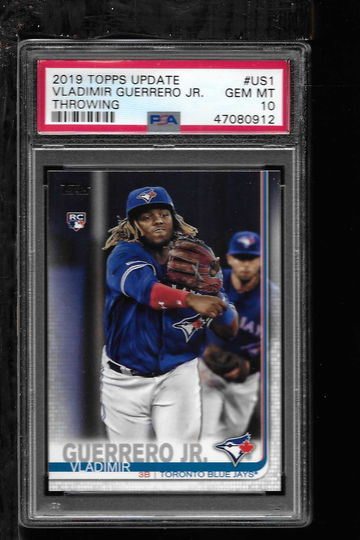 2019 TOPPS UPDATE VLADIMIR GUERRERO JR THROWING PSA 10