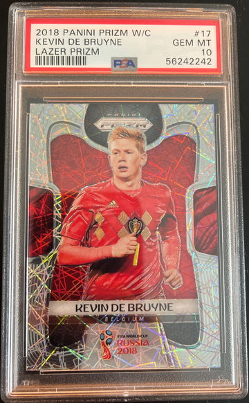 2018 Panini Prizm World Cup Kevin De Bruyne Lazer Prizm PSA 10