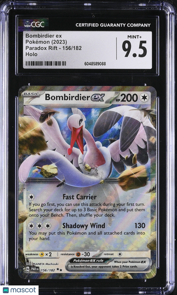 2023 Pokemon Paradox Rift Bombirdier ex Holo CGC 9.5 #156/182