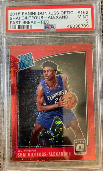 2018 Optic Shai Gilgeous-Alexander Fast Break Red RC /85 - PSA 9 Mint!