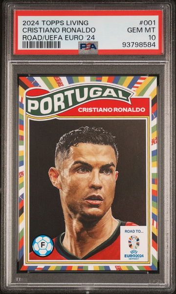 2024 Topps Living Set Road to UEFA EURO 2024 Cristiano Ronaldo #001 PSA 10