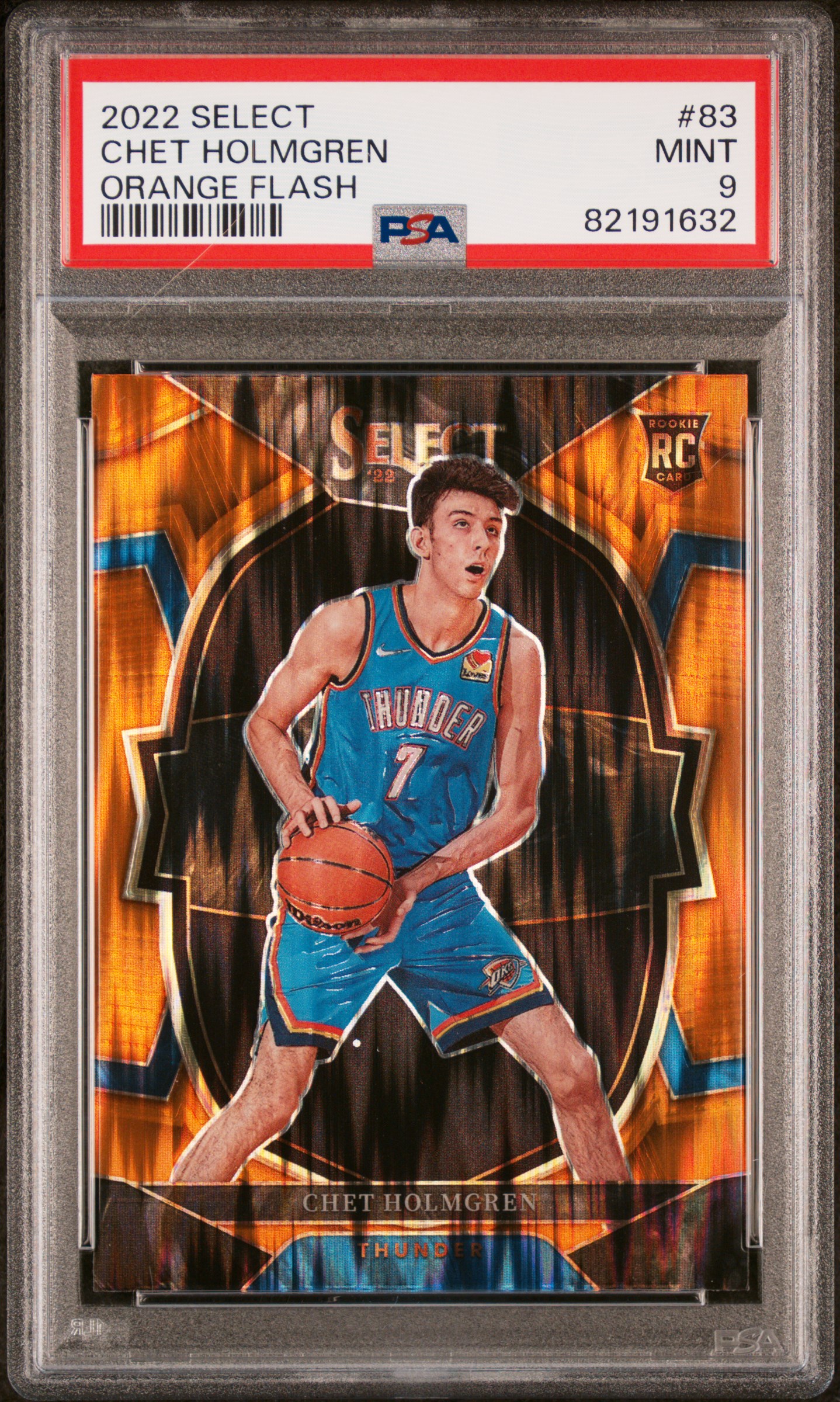 2022 Panini Select Chet Holmgren #83 Orange Flash PSA 9