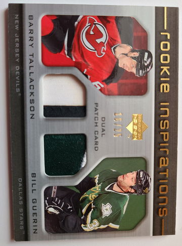 2005-06 Upper Deck Rookie Update Bill Guerin and Barry Tallackson Rookie Inspirations Dual Patch 16/25