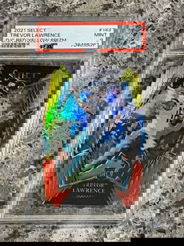 Trevor Lawrence 2021 Select Red Yellow Die-Cut Prizm Rookie PSA 9 MINT