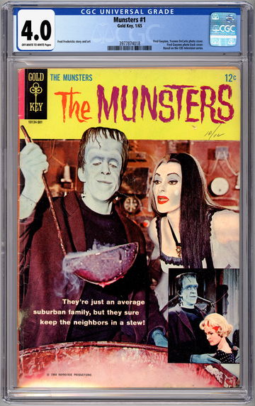 THE MUNSTERS #1 CGC 4.0 GOLD KEY ADAPTATION OF CULT 1960’S TV COMEDY SERIES 1965