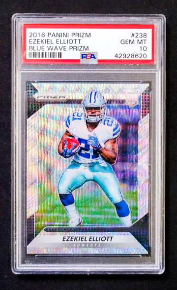 2016 Prizm - Ezekiel Elliott - Rookie Blue Wave /149 PSA 10 Gem Mint