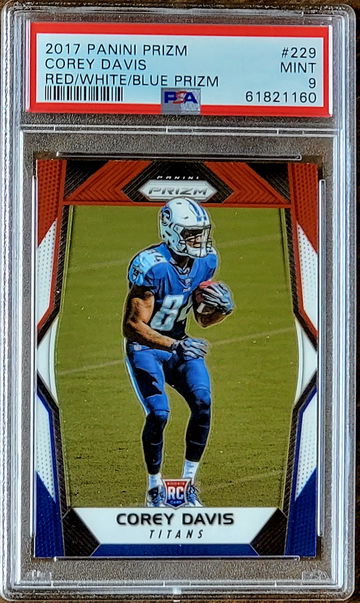 2017 COREY DAVIS Panini RED WHITE & BLUE RWB Prizm PSA 9 POP 1 Rookie #229 