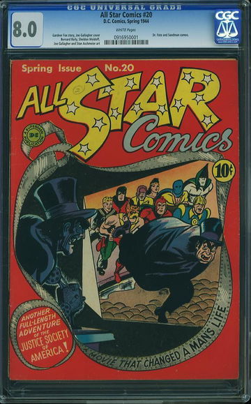 ALL STAR COMICS #20, CGC 8.0 VF