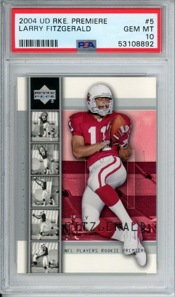 LARRY FITZGERALD 2004 Upper Deck ROOKIE Premiere #5 PSA 10 GEM Mint Arizona Cardinals