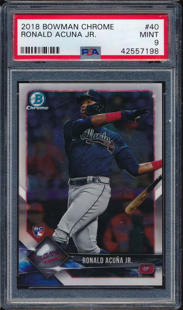 2018 Bowman Chrome #40 Ronald Acuna Jr RC RAC CITY PSA 9