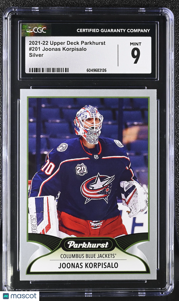 2021-22 Upper Deck Parkhurst Joonas Korpisalo #201 Silver CGC 9