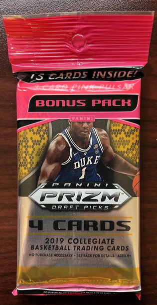 2019 - 2020 Prizm Draft Picks Basketball Cello Pack (Zion, Morant, Poole, Herro)