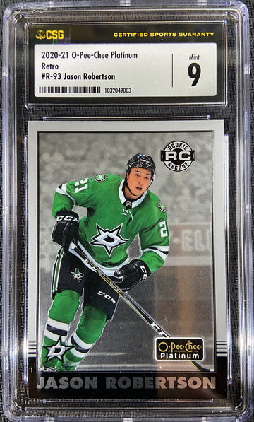 2020-21 O-Pee-Chee Platinum Retro ROOKIE Jason Robertson CSG 9 MINT POP 1! None Higher